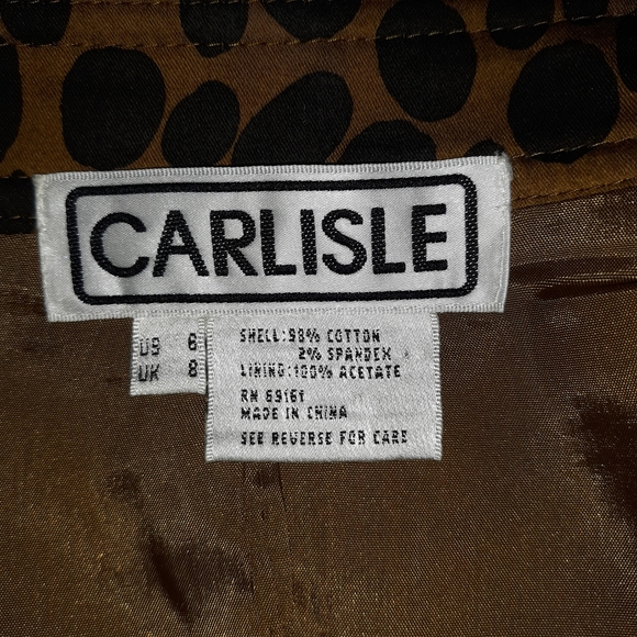 CARLISE Wmns Cheetah Print Zip Up Blazer Jacket 6 - Picture 9 of 10